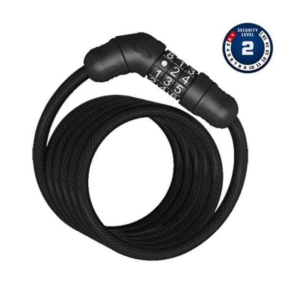 ANTIR BICICLETA CANDADO ESPIRAL CON CÓDIGO D8 X 1.50M ABUS STAR 4508C NEGRO SIN SOPORTE