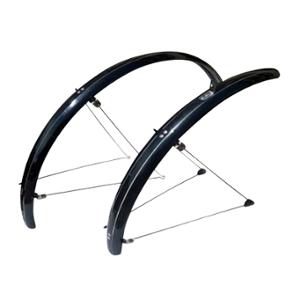 MUD GUARD HYBRID/MTB 26'' STRONG COUNTRY S PLASTIC WITH STAYS 60mm SHINY BLACK (PR)