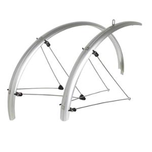 MUD GUARD -HYBRID- 28'' STRONG TOUR S PLASTIC WITH STAYS 54mm SILVER (PR)