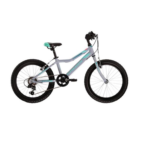 VELO VTT ENFANT 20" RIGIDE KROSS LÉA MINI 1.0D ALUMINIUM GRIS / VERT BRILLANT