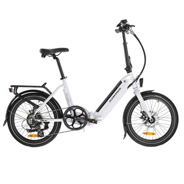 VELO ELECTRIQUE / VAE PLIANT CITY 20"KROSS FLEX HYBRID 1.0 MOTEUR ROUE AR - 375WH ALU BLANC