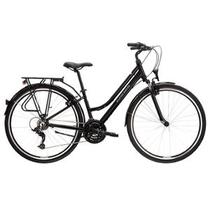 VELO VTC TREKKING  28" FEMME KROSS TRANS 1.0D TAILLE M (17") ALUMINIUM NOIR / GRIS BRILLANT