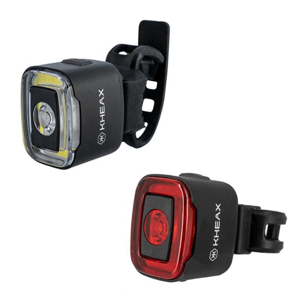 ECLAIRAGE VELO AV+AR RECHARG.USB-C KHEAX NEKKAR 200 / 50L FIXATION CINTRE LED