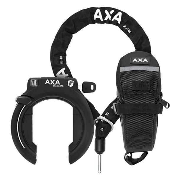 ANTIVOL VELO FER A CHEVAL AXA BLOCK XXL + CHAINE A BOUCLE DIA 5.5 LG 100CM OUVERTURE 60MM