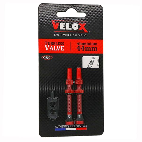 VALVE TUBELESS PRESTA VELOX ALU ROUGE 44MM (X2)