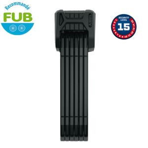 ANTIVOL VELO PLIABLE A CLE L 110CM ABUS BORDO GRANIT XPLUS 6500K / 120 NOIR + SUPPORT