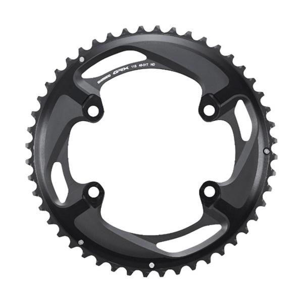 PLATEAU GRAVEL DOUBLE DIAM 110 EXTER 48DTS NOIR SHIMANO ORIGINE GRX810 4 BRANCHES 11V.