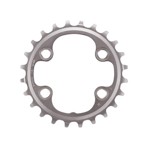 PLATEAU VTT DOUBLE DIAM  64 INTER 24DTS ARGENT 4 BRANCHES SHIMANO ORIGINE M8000 / MT700 11V