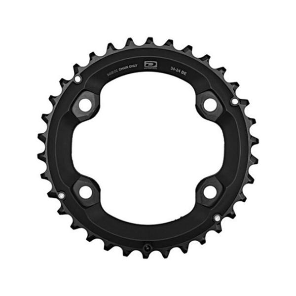 CHAINRING -MTB- DOUBLE Ø96 EXTER 34 TEETH BLACK 4 SPOKES SHIMANO ORIGIN DEORE M6000 10 GEARS