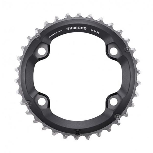CHAINRING -MTB- DOUBLE Ø96 EXTER 34 TEETH BLACK 4 SPOKES SHIMANO ORIGIN SLX M7000 11 GEARS