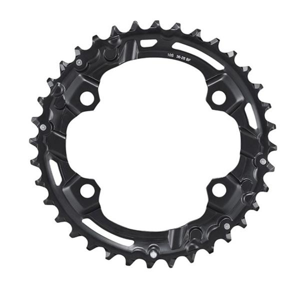 CHAINRING -MTB- DOUBLE Ø96 EXTER 36 TEETH BLACK 4 SPOKES SHIMANO ORIGIN DEORE M4100 10 GEARS