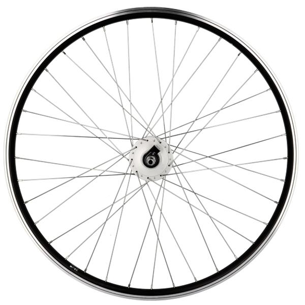 WHEEL -MTB- 27.5 FRONT NUT- SOLID AXEL-RIM BLACK MACH1 ER 10 HUB SHIMANO DYNAMO 6 GEARS 3.0W