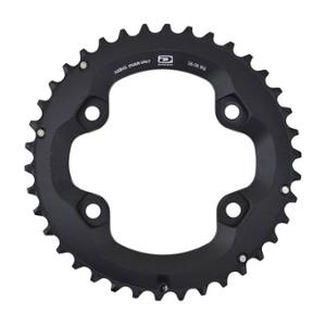 CHAINRING   -MTB- DOUBLE Ø96 EXTER 38 TEETH BLACK 4 SPOKES SHIMANO ORIGINAL DEORE M6000 10 GEARS