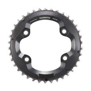 CHAINRING   -MTB- DOUBLE Ø96 EXTER 38 TEETH BLACK 4 SPOKES SHIMANO ORIGINAL XT M8000 11 GEARS