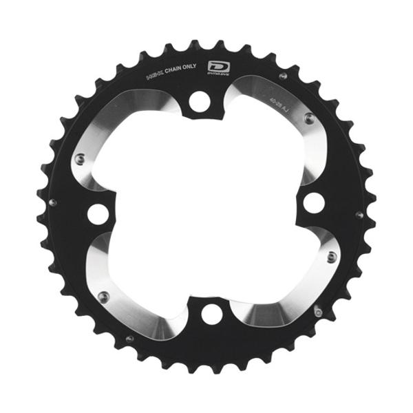 CHAINRING   -MTB- DOUBLE Ø104 EXTER 40 TEETH BLACK 4 SPOKES SHIMANO ORIGINAL XT M785 10 GEARS