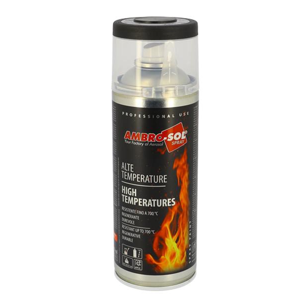 BOMBE PEINTURE AMBRO-SOL HAUTE TEMPERATURE NOIR MAT (AEROSOL 400ML)