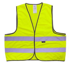 SECURITY JACKET NEON YELLOW BICYCLE/MOPED WOWOW REFLECTIVE BAND -ADULT (SIZE M)