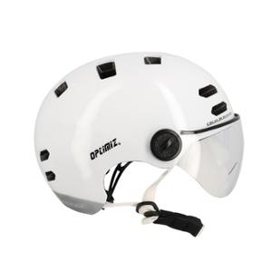 CASQUE URBAIN OPTIMIZ O394 BLANC BRILLANT IN MOLD T.L (58 / 61) CLIGNOTANT