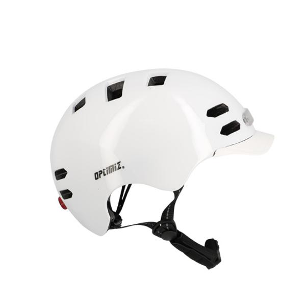 CASQUE URBAIN OPTIMIZ O374 BLANC BRILLANT IN MOLD REG. OCCIPITAL ECLAIR. AV / AR T.M (55 / 58)