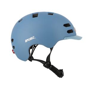 CASQUE URBAIN OPTIMIZ O374 BLEU MAT IN MOLD REG. OCCIPITAL ECLAIR. AV / AR T.L (58 / 61)