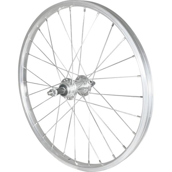 ROUE VELO ENFANT 20" AR ECROU AXE PLEIN JANTE ARGENT MACH1 M110 MOYEU MICHE ALU 28T 5 / 6 / 7