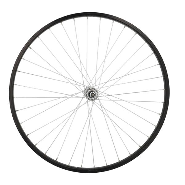 ROUE VTT / VILLE 26" AV ECROU AXE PLEIN JANTE NOIR MACH1 M110 MOY.MICHE MAGNUM V-BRAKE 36T