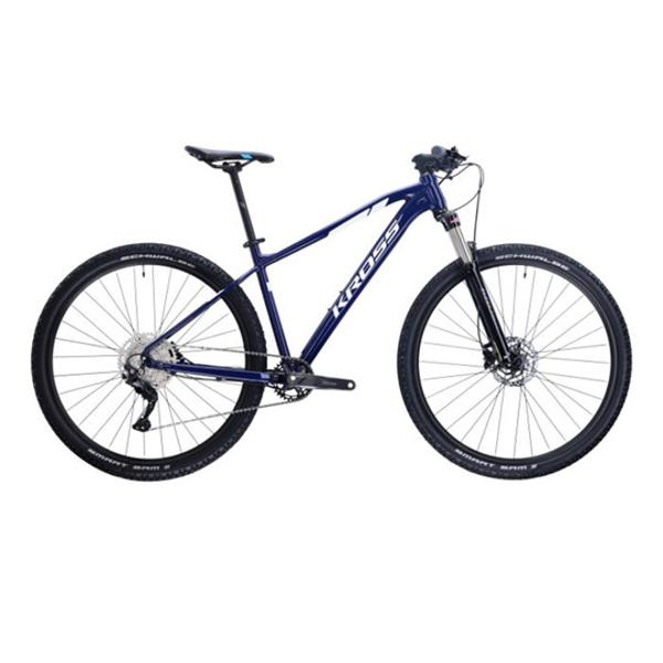 VELO VTT 29" SEMI RIGIDE KROSS LEVEL 4.0 TAILLE S (16") ALUMINIUM BLEU / BLANC