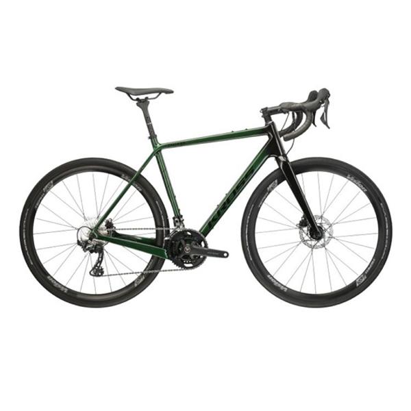 VELO GRAVEL 28" KROSS ESKER 8.0 TAILLE L (21") CARBONE VERT / NOIR BRILLANT SHIMANO GRX