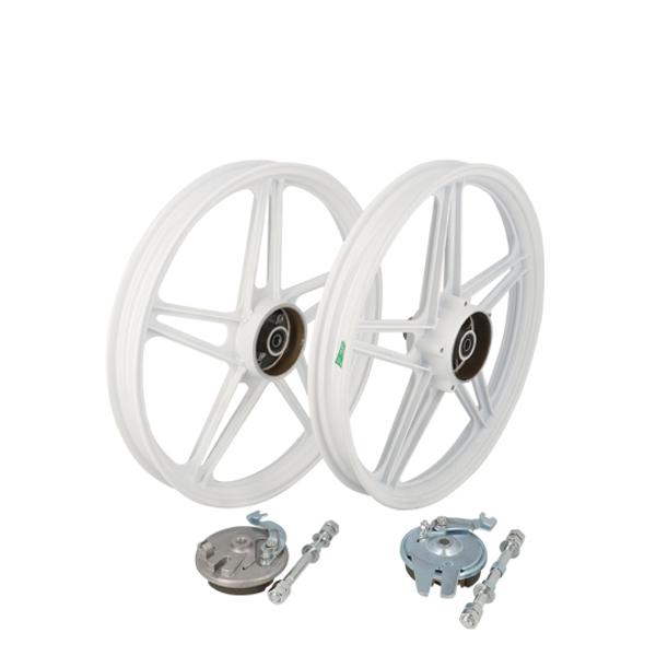 JANTE CYCLO 17'' X1.6  ADAPT. PEUGEOT 103 MVL / VOGUE / CHRONO TYPE BERNARDI BLANCHE  (AV+AR)