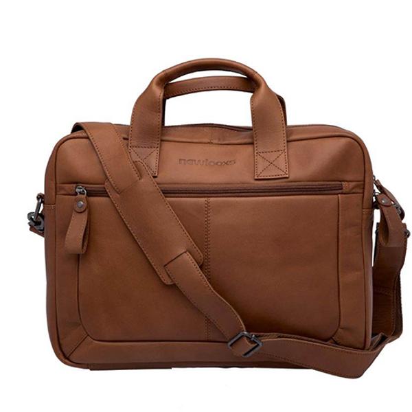BAGS -BICYCLE- LUGGAGE RACK NEWLOOXS LEATHER LUKO COGNAC - 10 LITERS - 400X310X80mm