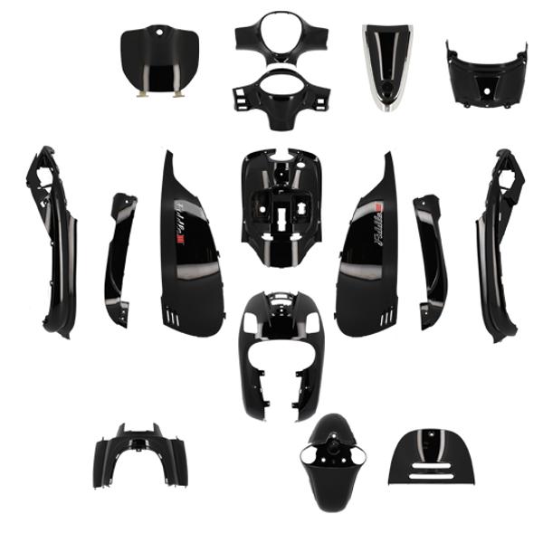 BODY KIT -SCOOTER- TUN'R FOR SYM FIDDLE 3 50/125 2014->2020 PAINTED SHINY BLACK   - 16 PARTS