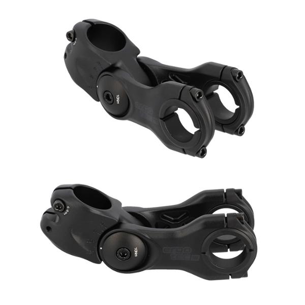 H.B STEM ADJUSTABLE AHEAD SET 1''1/8 L104 ERGOTEC OCTOPUS TWIN ALU BLACK -20/+40° 31.8 HANDLEBAR