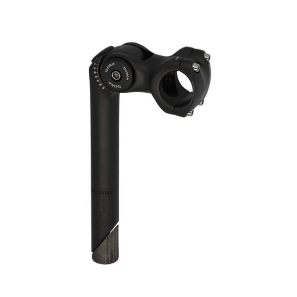 ADJUSTABLE HANDLEBAR STEM PLONGEUR D25.4 L75 UNO ALU BLACK OUVRABLE 0 A 60° (31,8 HANDLEBAR)