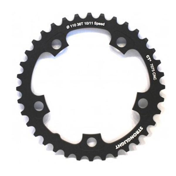 CHAIN RING -ROAD- Ø110 INTER 40 TEETH BLACK ALUMINIUM 5083 STRONG 10/9 GEARS 5 SPOKES