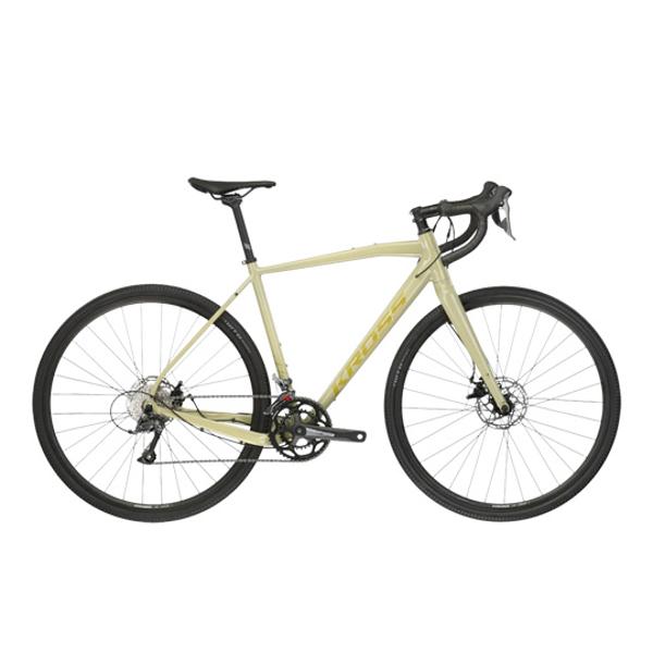 VELO GRAVEL 28" KROSS ESKER 1.0 TAILLE XL (22") ALUMINIUM BEIGE / OR