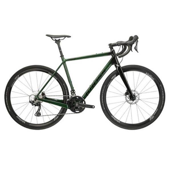 VELO GRAVEL 28" KROSS ESKER 8.0 TAILLE M (20") CARBONE VERT / NOIR BRILLANT SHIMANO GRX