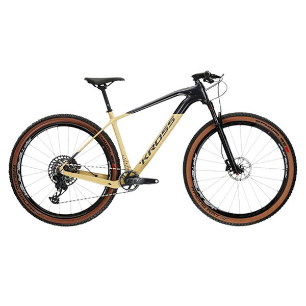 VELO VTT 29" SEMI RIGIDE KROSS LEVEL 11.0 TAILLE M (17") CARBONE BLEU / CREME