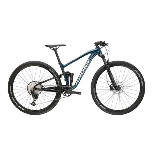 VELO VTT 29" TOUT SUSPENDU KROSS EARTH 2.0 PP TAILLE M (17") CARBONE BLEU / NOIR / GRIS