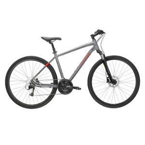 BICYCLE -HYBRID- TREKKING 28 MEN SEMI RIGID KROSS EVADO 4.0 SIZE: L(21)ALUMINIUM GREY/ORANGE