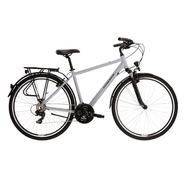 VELO VTC TREKKING  28" HOMME KROSS TRANS 1.0M TAILLE M (19") ALUMINIUM GRIS / NOIR