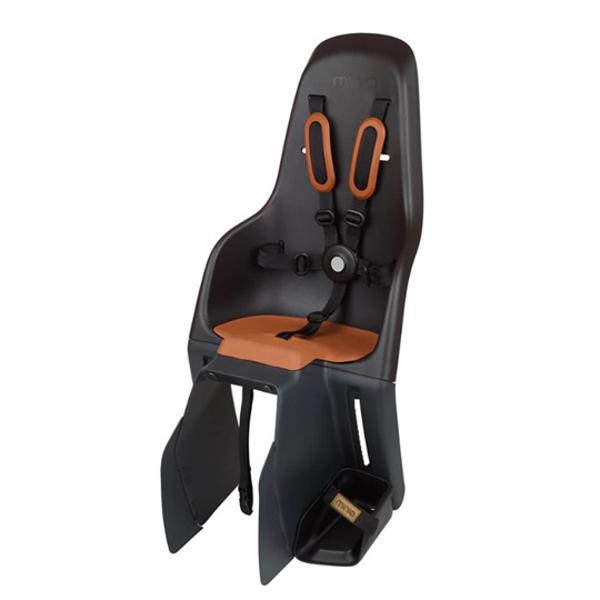BABY CARRIER -REAR ON LUGGAGE RACK- POLISPORT MINIA BLACK WITH BROWN CUSHION - MAX LOAD 22kg