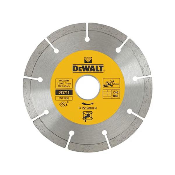 DISQUE FRITTÉ DEWALT SEGMENTÉ POUR MATÉRIAUX DE CONSTRUCTION / BÉTON 125X22.2MM