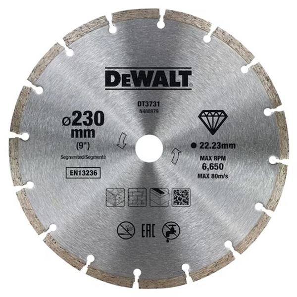 DISQUE FRITTÉ DEWALT SEGMENTÉ POUR MATÉRIAUX DE CONSTRUCTION / BÉTON 230X22.2MM