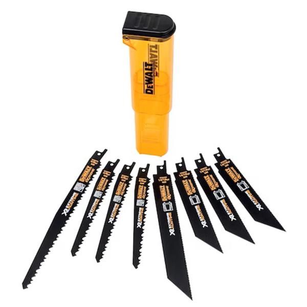 COFFRET DE 8 LAMES DE SCIE SABRE DEWALT XR RUNTIME POUR COUPE BOIS ET MÉTAL - 152 / 230 MM