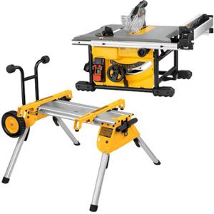 SCIE À TABLE DEWALT 1850W 210 MM + PIÈTEMENT