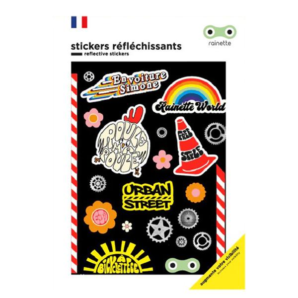 AUTOCOLLANT / STICKER REFLECHISSANT RAINETTE URBAN (PLANCHE 137X172MM)