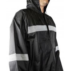 PONCHO PROTECTION PLUIE R FLECT NOIR T.XS / S (HAUTEMENT RETRO REFLECHISSANT)