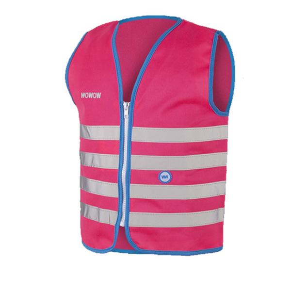 GILET / VESTE SECURITE ROSE FLUO VELO-CYCLO WOWOW FUN JACKET ENFANT (TAILLE S)