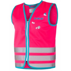 GILET / VESTE SECURITE ROSE FLUO VELO-CYCLO WOWOW CRAZY MONSTER ENFANT (TAILLE XS)