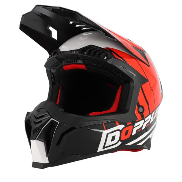 CASQUE CROSS DOPPLER NOIR / BLANC / ROUGE VERNI T55-56 S